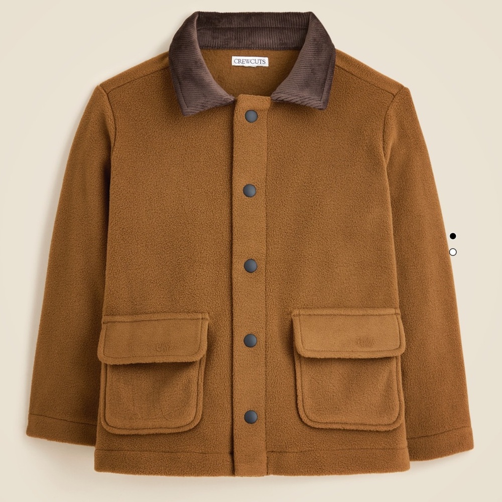 J. Crew Crewcuts Kids Fleece Barn Jacket Rich Coffee